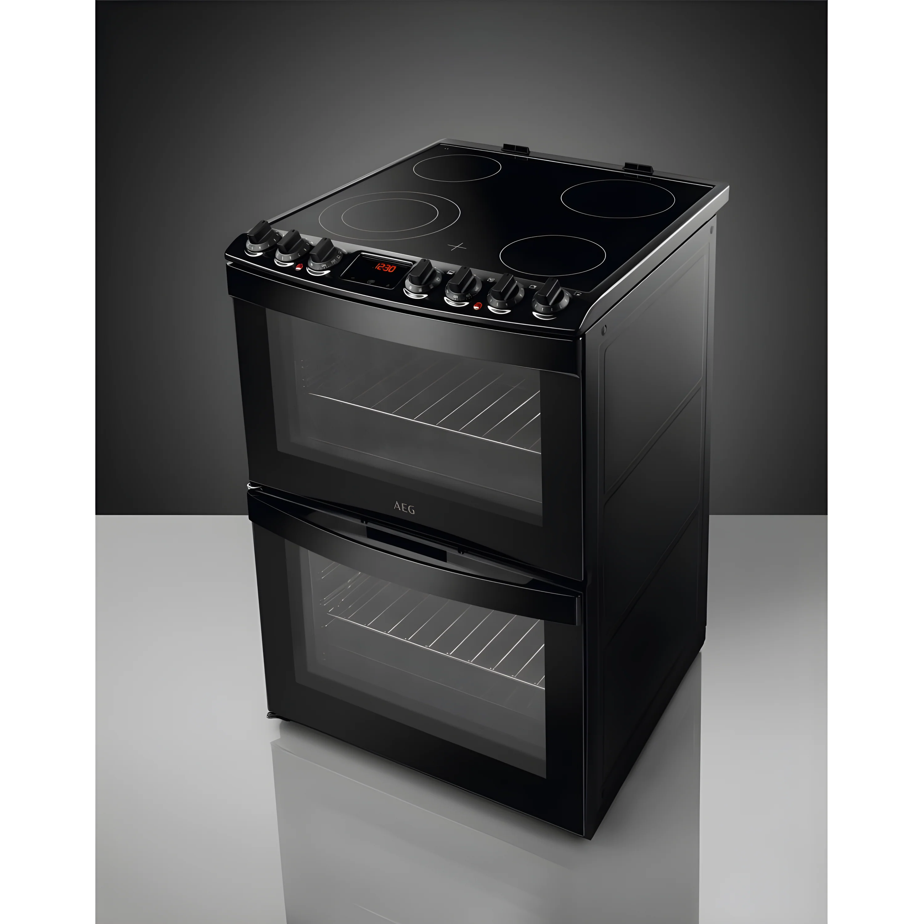 AEG CCB6741ACB - Black Ceramic Electric Cooker - Double Oven - 73/39L - A Energy - Image 2