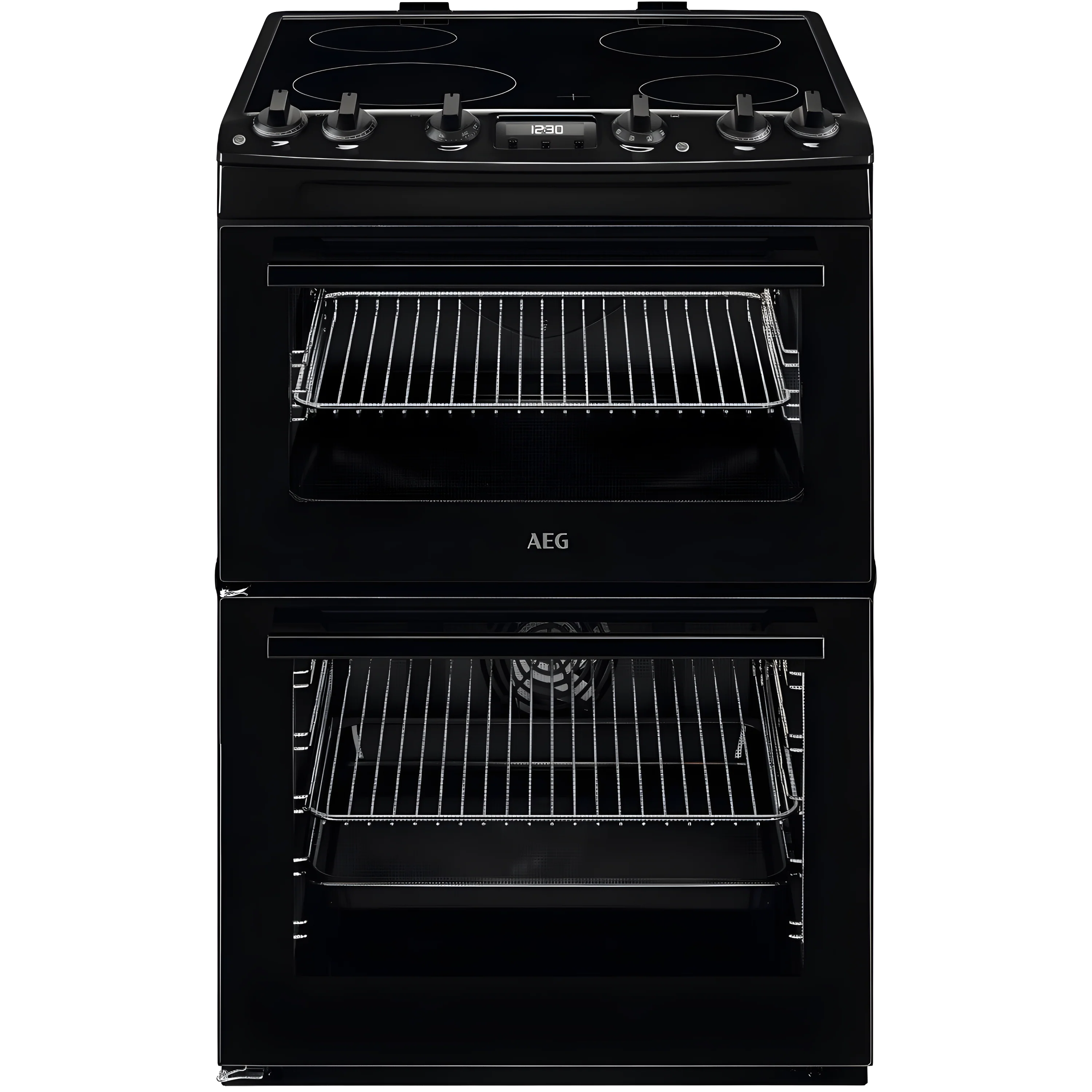 AEG CCX6501ACB - Black Ceramic Electric Cooker with Double Oven - 77/39L Capacity - A Energy Rating - Image 2