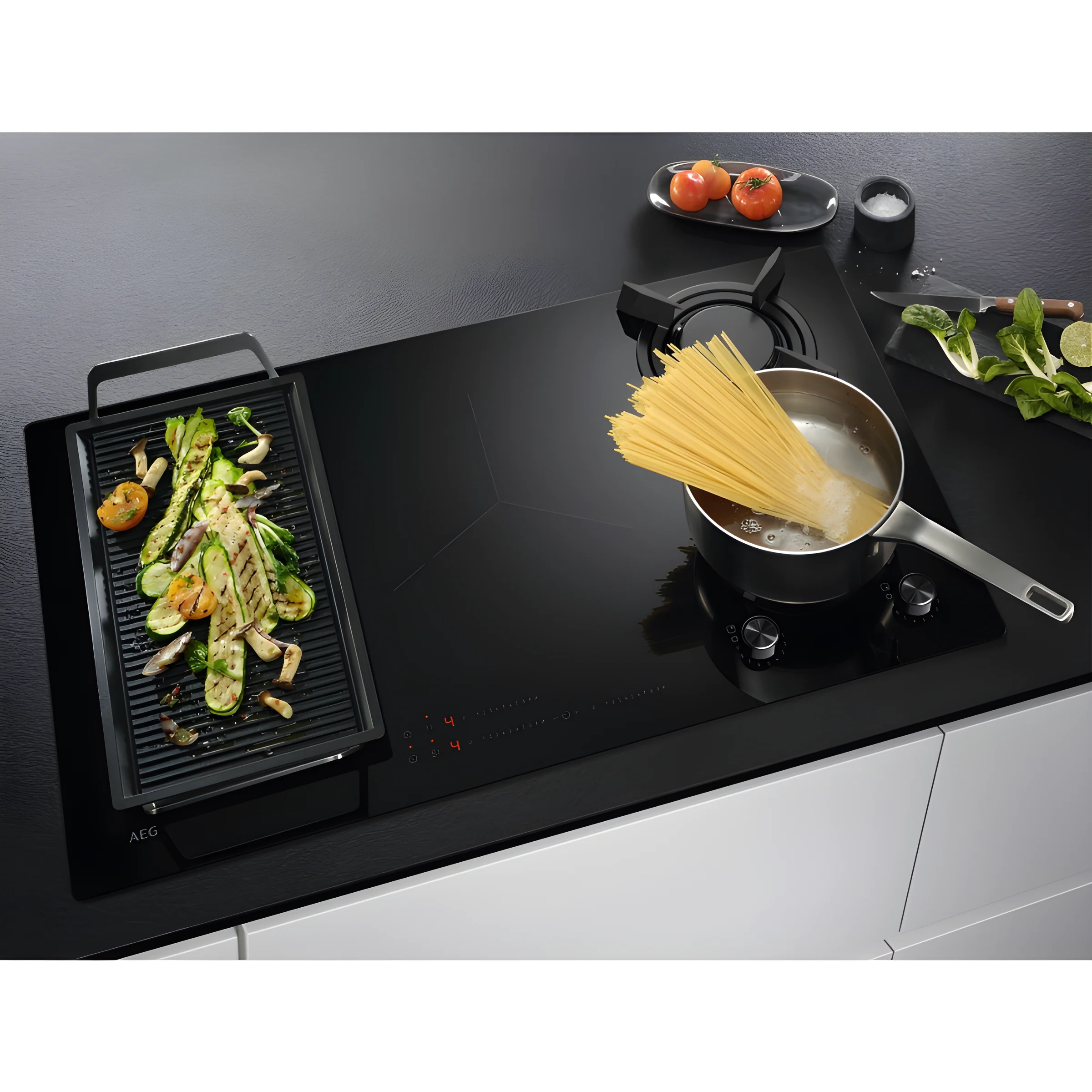 AEG HDB95623NB - Black 5 Zone Dual Fuel Hob - Image 3