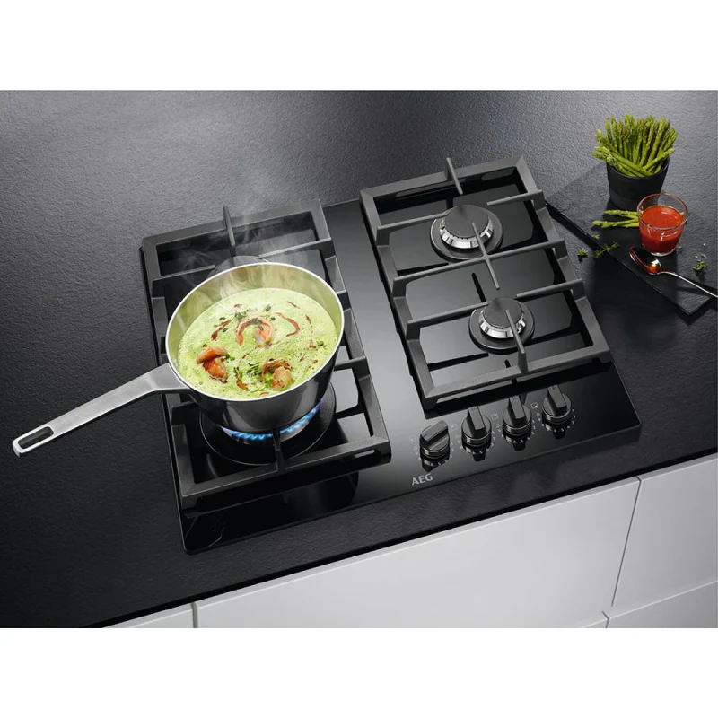 AEG HKB64420NB - Black 4 Zone Gas Hob - Image 2
