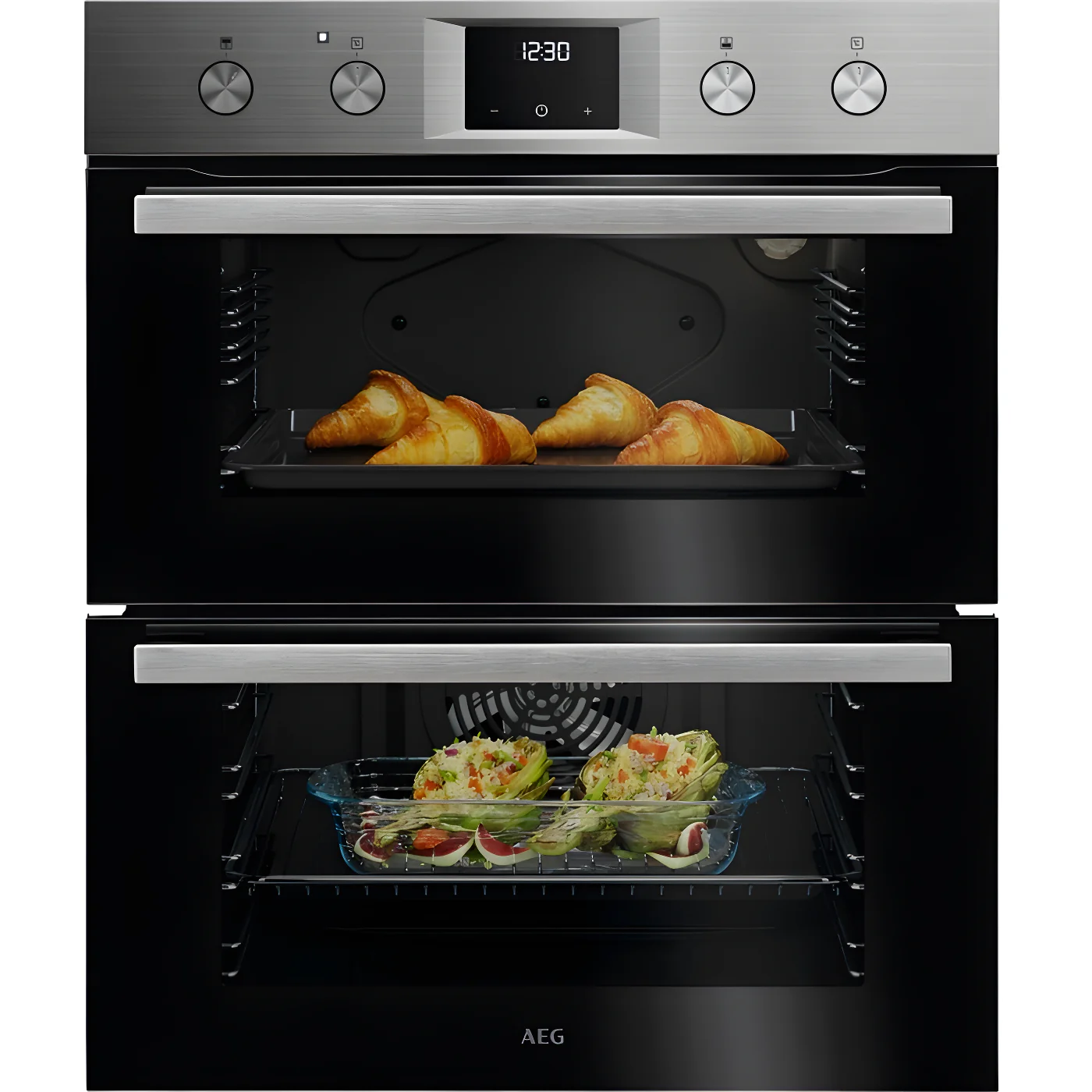 AEG OU5NU20M - Stainless Steel Built-Under Electric Double Oven - A Energy