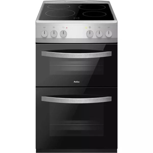 Amica AFC502SS 50Cm Ceramic Cooker Twin Cavity - Stainless Steel  - A/A energy