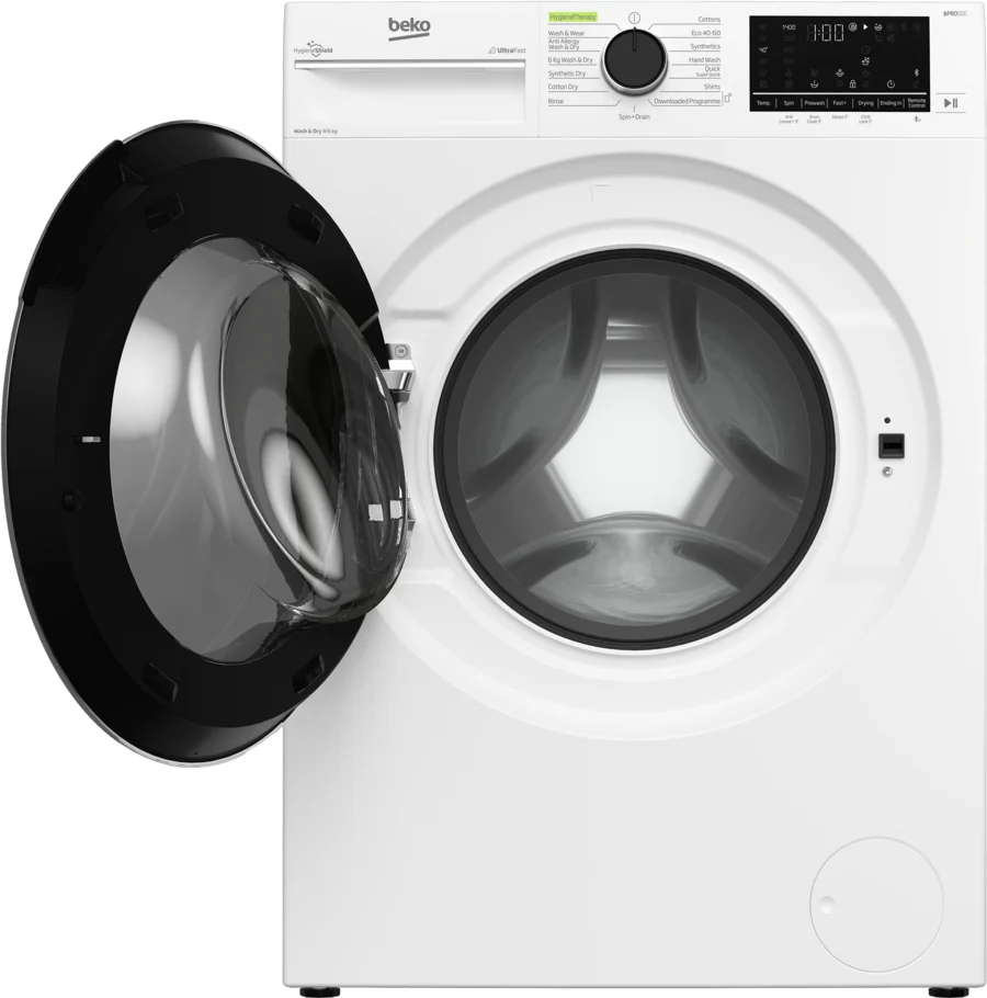 Beko B3D59644UW Freestanding White Washer Dryer 9kg/6Kg - 1400 RPM - D Rated - Image 2