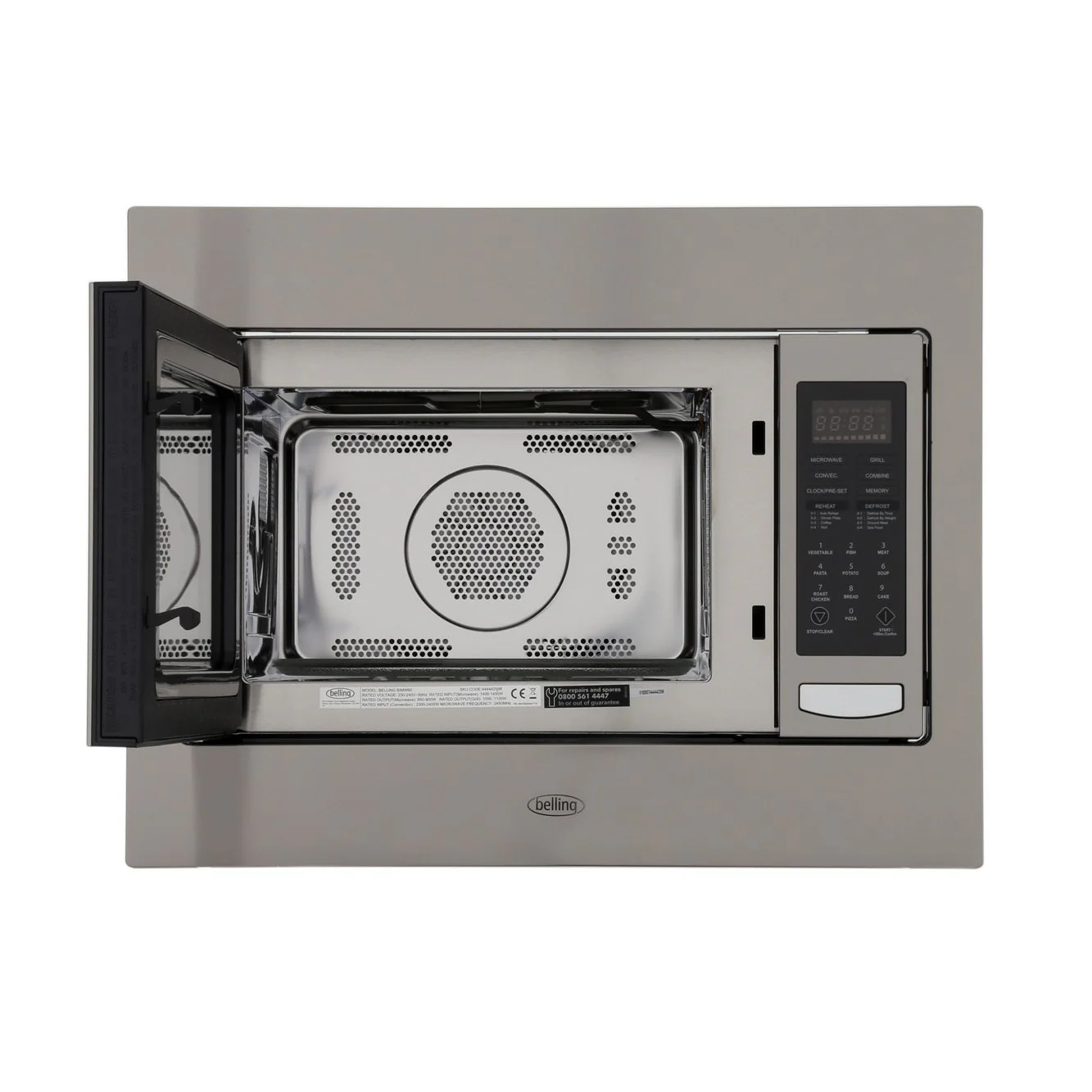 Belling BIMW60 444442598 - Stainless Steel Anti Fingerprint Built-In Combi Microwave with oven and Grill 13amp - 25L Capacity - 900W - Image 4