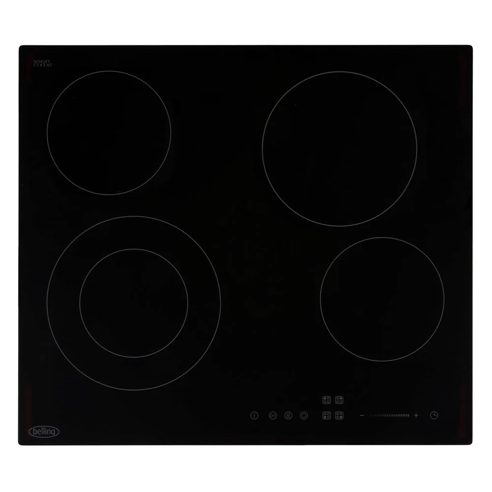 Belling CH602T Black 444410136 - Black Ceramic Hobs - 4 Zones, Touch Control - A Energy Rating