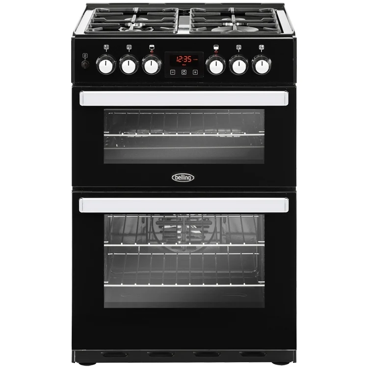 Belling Cookcentre 60DF 444410821  - Black Dual Fuel Cooker with Double Oven - 102L Total Capacity - A Energy Rating - Image 2
