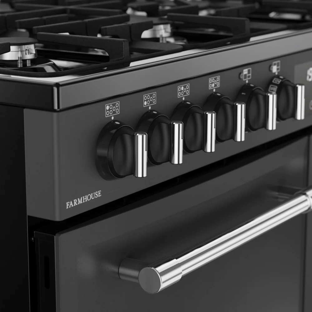 Belling Farmhouse 100DF 444411828 - Grey 100cm Dual Fuel Range Cooker - 199L - A energy - Image 4