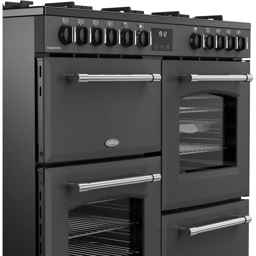 Belling Farmhouse 100DF 444411828 - Grey 100cm Dual Fuel Range Cooker - 199L - A energy - Image 5