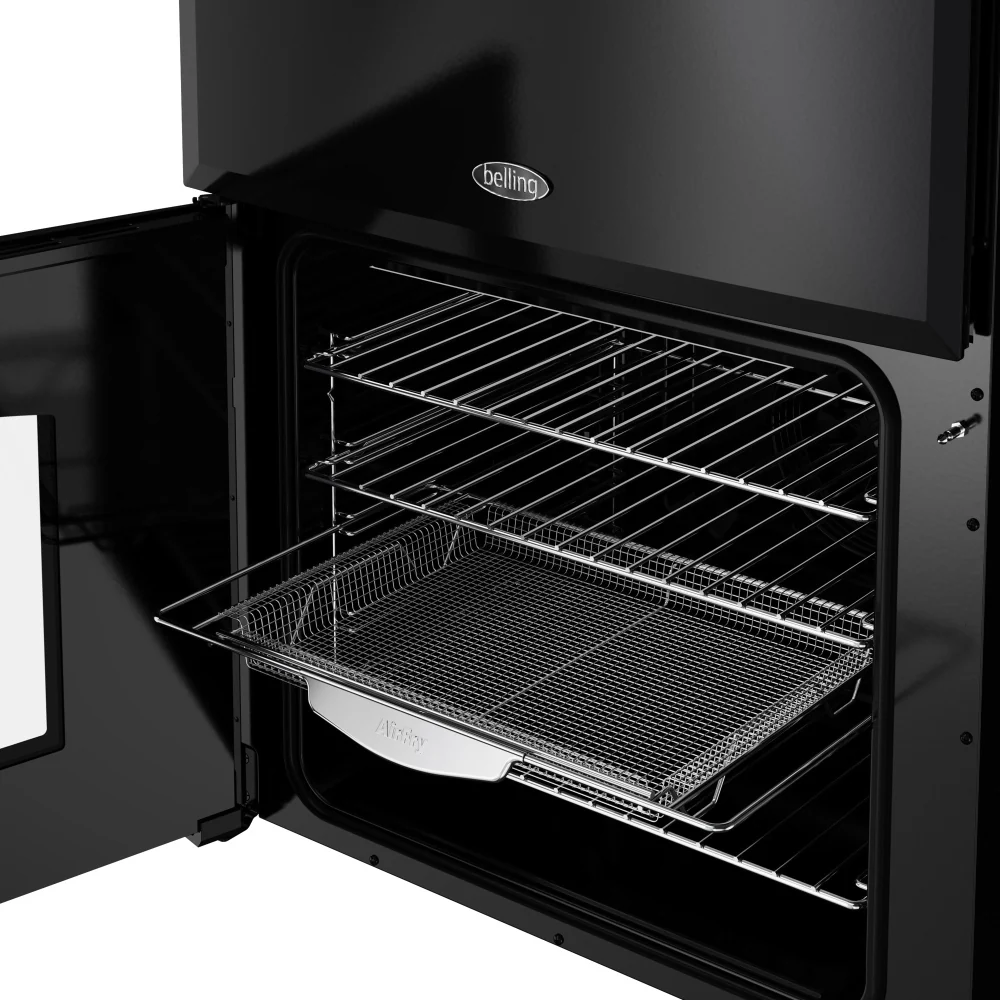 Belling Farmhouse 60E 444411810   - Black Ceramic Electric Cooker with Double Oven - 70/33L Capacity - A energy - Image 3