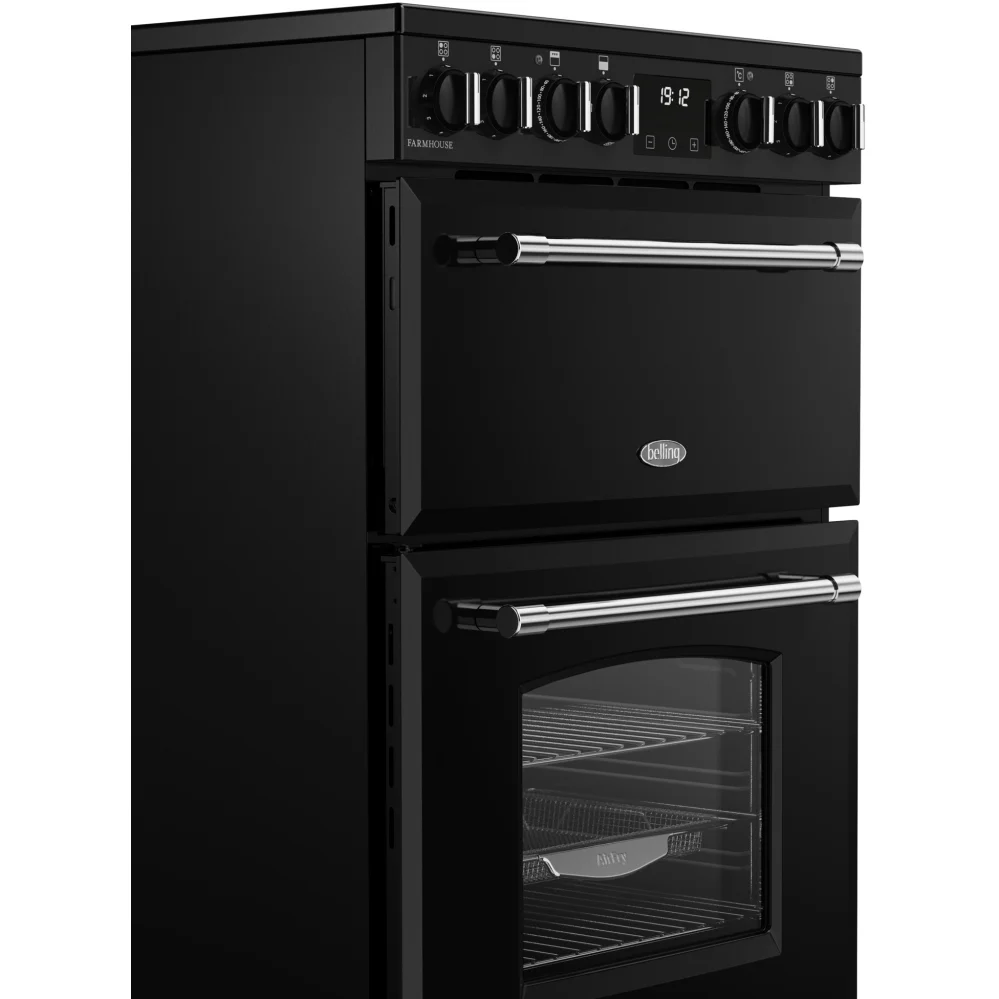 Belling Farmhouse 60E 444411810   - Black Ceramic Electric Cooker with Double Oven - 70/33L Capacity - A energy - Image 5