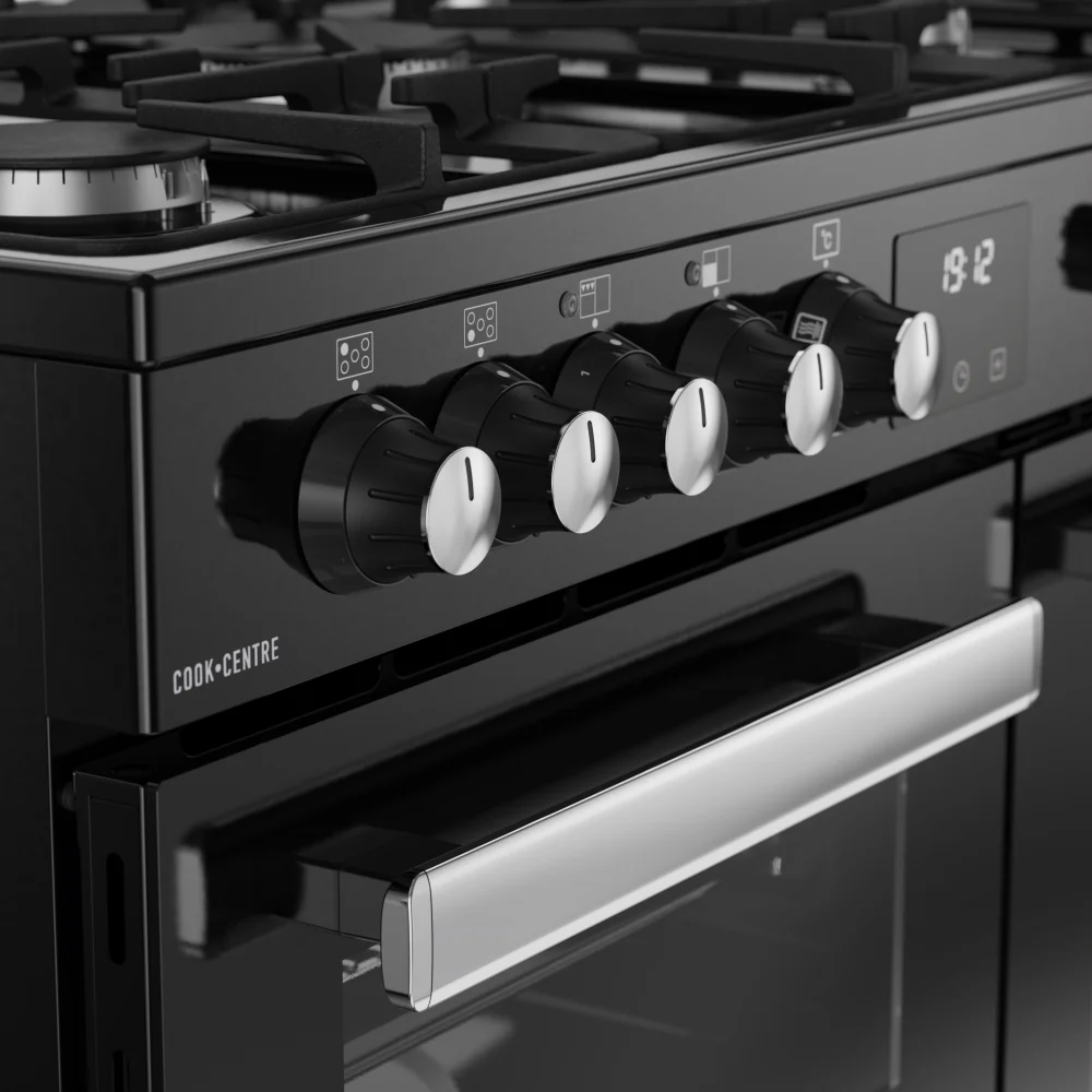 Belling RCA COOKCENTRE 90DF 444411793 - Black Range Cooker - 174L - 5 Burners - Dual Fuel - A Rated - Image 4
