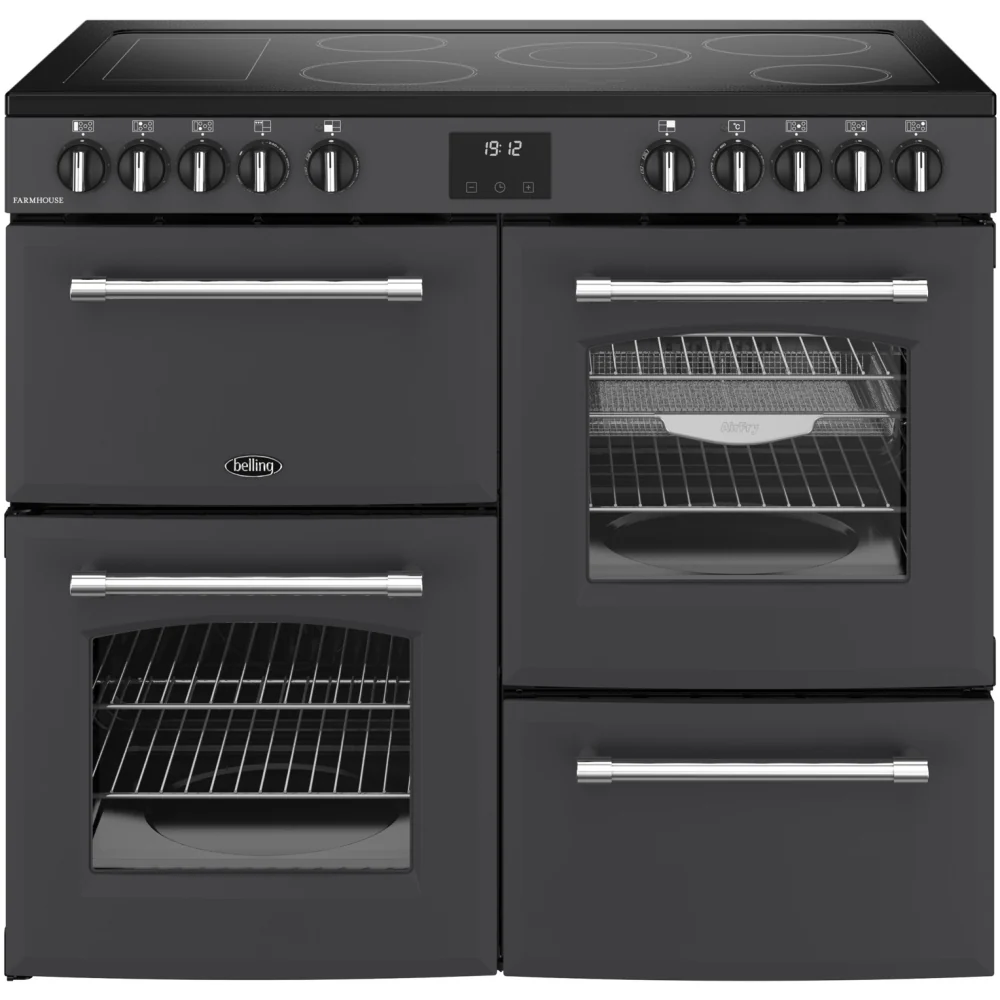 Belling RCA FARMHOUSE 100E A 444411825 - Grey 100cm Range Cooker - AirFry - 199L - A energy