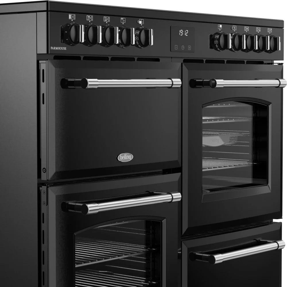 Belling RCA FARMHOUSE 100E B 444411826 - Black 100cm Range Cooker - 5 Zone Ceramic Hob - A Energy Rating - Image 5