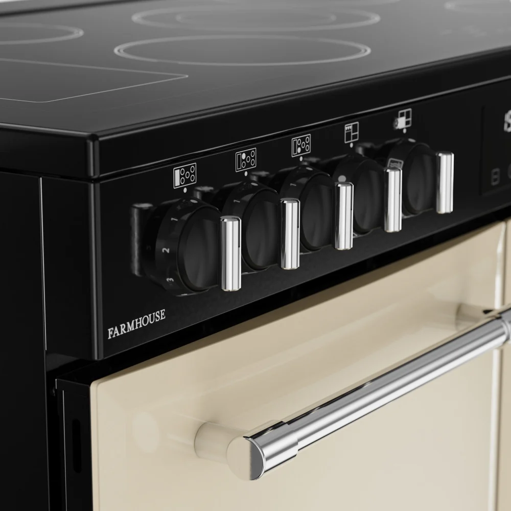 Belling RCA FARMHOUSE 100E C 444411827 - Cream 100cm Ceramic Range Cooker - 194L Capacity - Energy Rating A - Image 4
