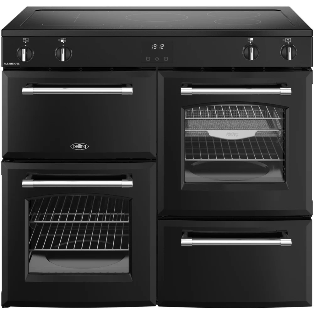 Belling RCA FARMHOUSE 100Ei 444411832 - Black 100cm Induction Range Cooker - 197L - A Energy