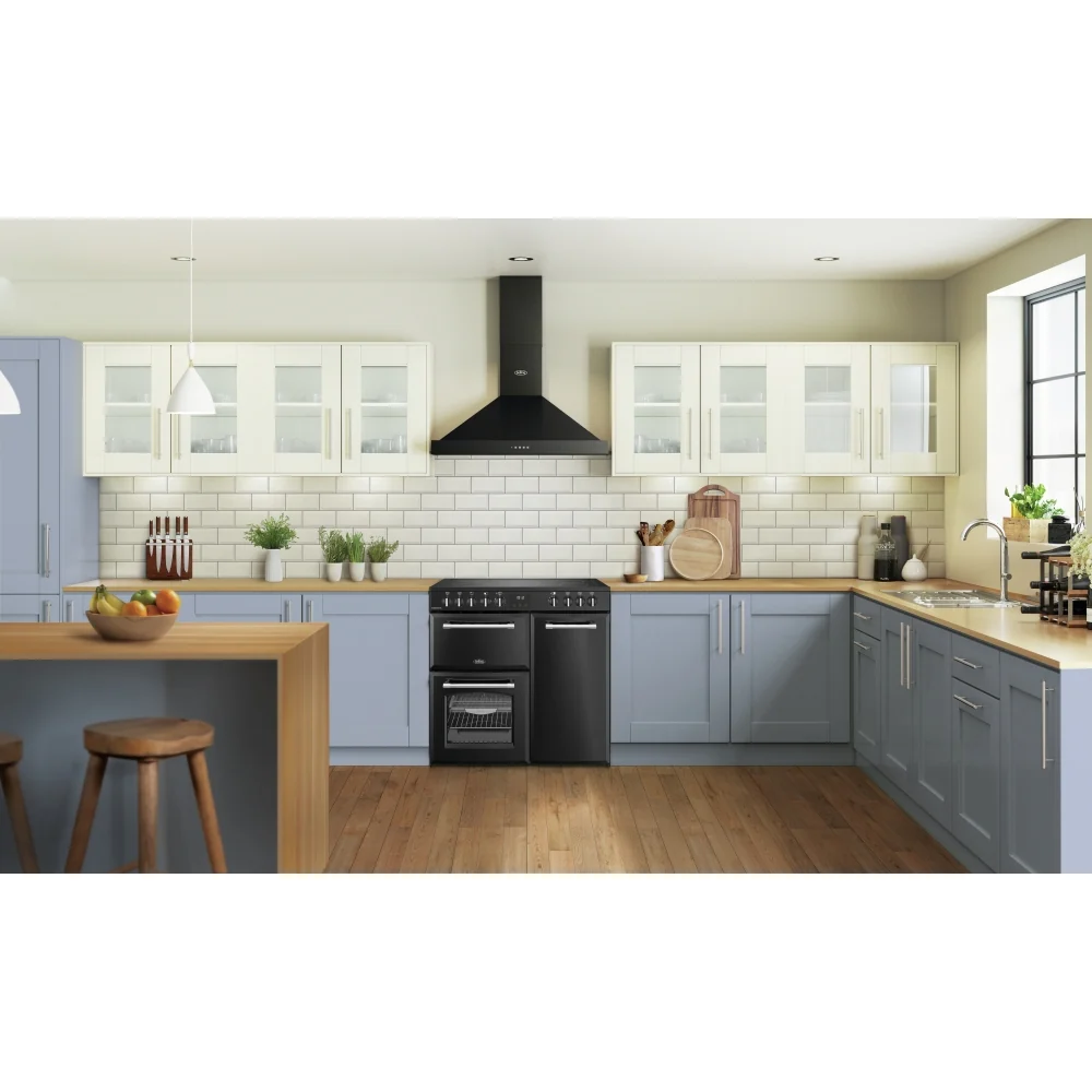 Belling RCA FARMHOUSE 90E BL 444411817 - Black 90cm Ceramic Range Cooker - 174L - A Energy Rating - Image 2