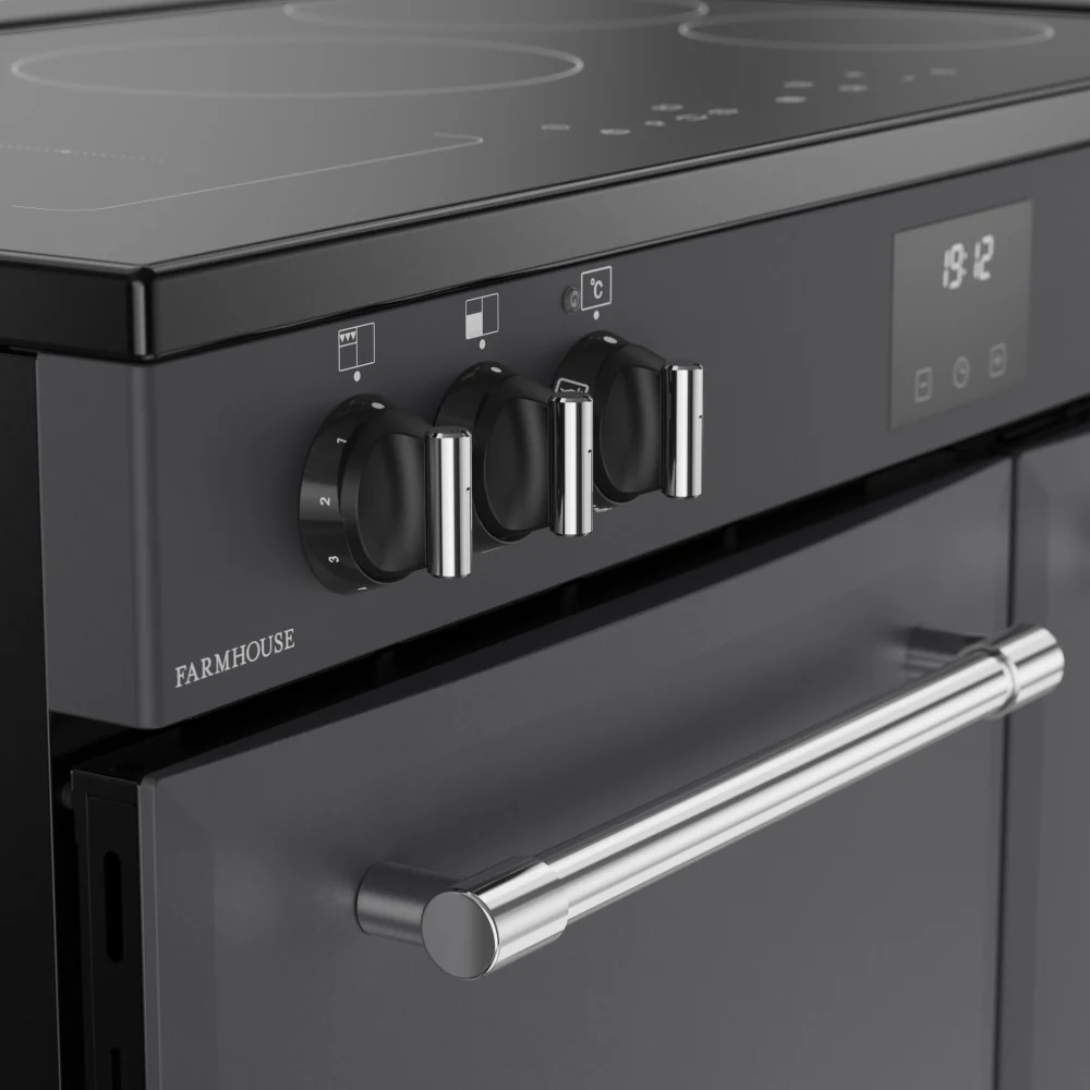 Belling RCA FARMHOUSE 90Ei A 444411822 - Grey 90cm Induction Range Cooker - 174L Capacity - A Energy Rating - Image 4