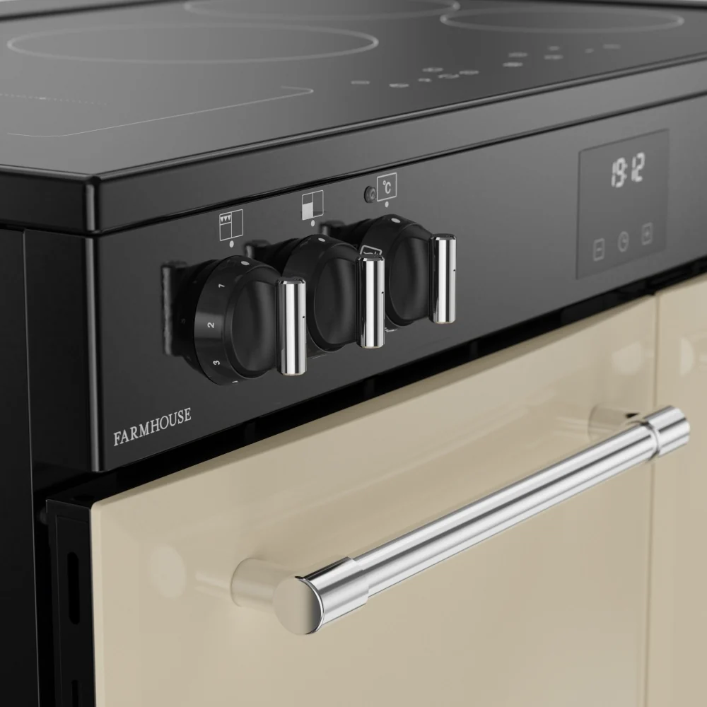 Belling RCA FARMHOUSE 90Ei C 444411824 - Cream 90cm Induction Range Cooker - 174L Capacity - A Energy Rating - Image 4