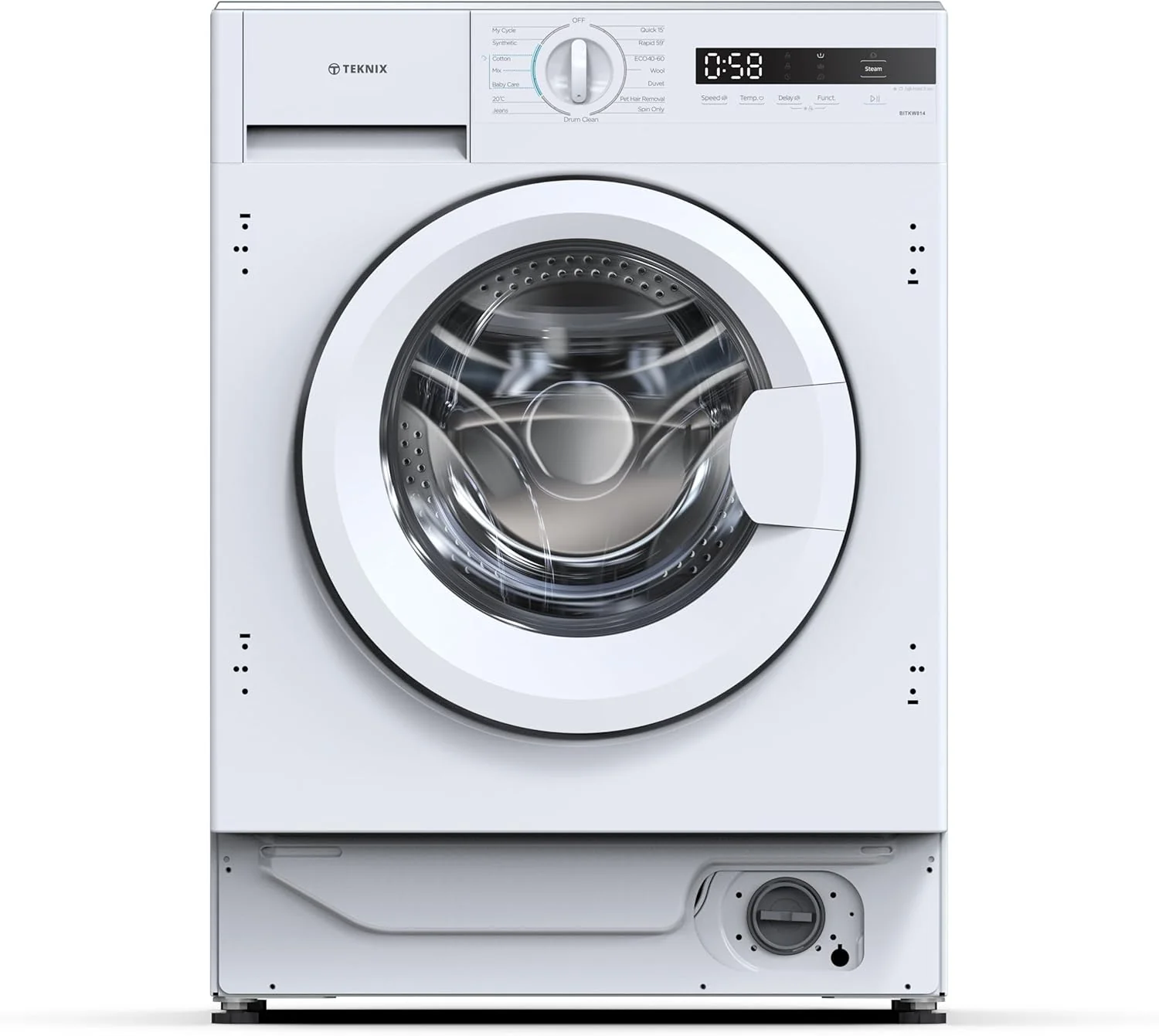Teknix BITKW814 - White 8KG Integrated Washing Machine - 1400 RPM - A energy - Image 3