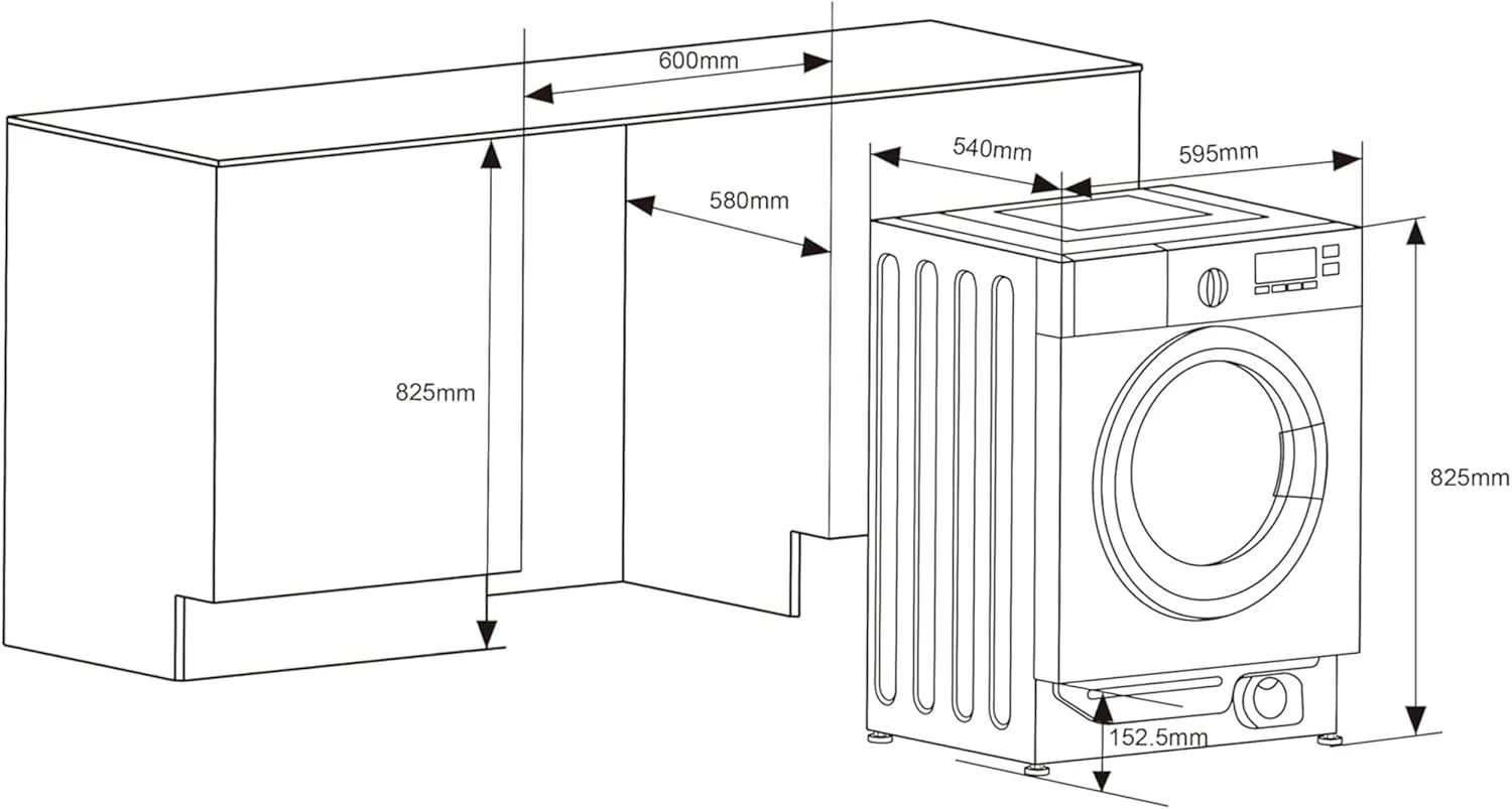 Teknix BITKW814 - White 8KG Integrated Washing Machine - 1400 RPM - A energy - Image 8