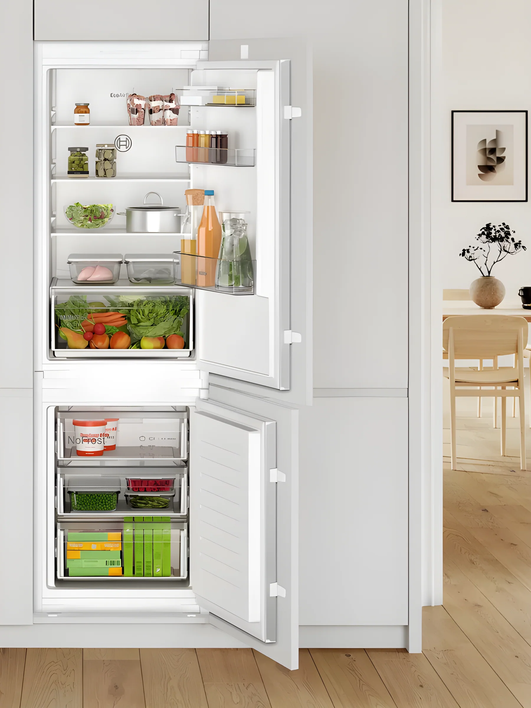 Bosch Series 2 KIN86NSE0G - Integrated 60/40 Frost Free Fridge Freezer - E energy - Image 2