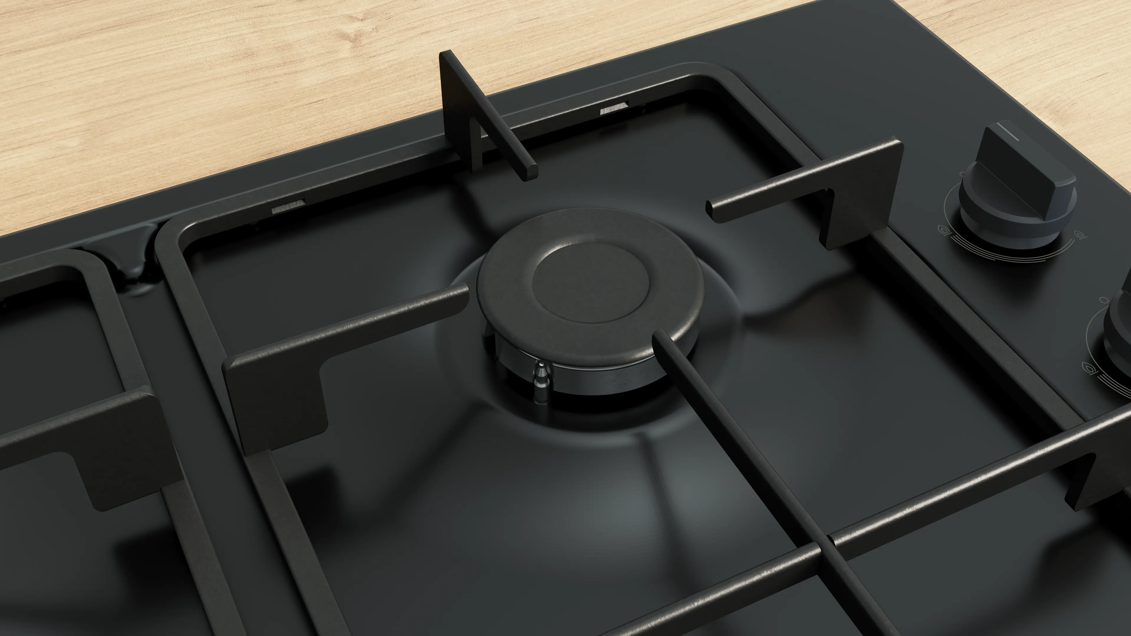 Bosch Series 2 PBP6B6K60 - Black Gas Hob - 60cm - 4 Cooking Zones - Image 5