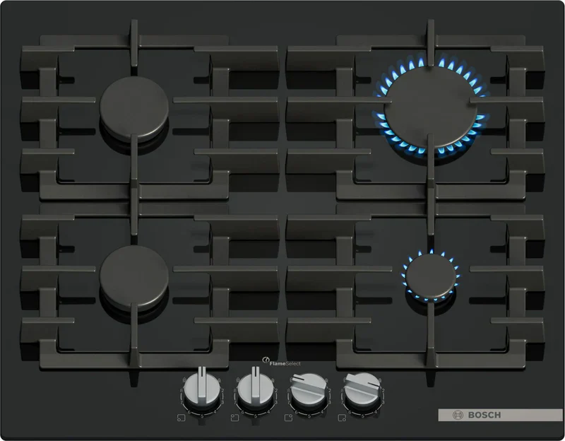 Bosch Series 6 PPP6A6I40 - Black Gas Hob - 60cm - 4 Cooking Zones