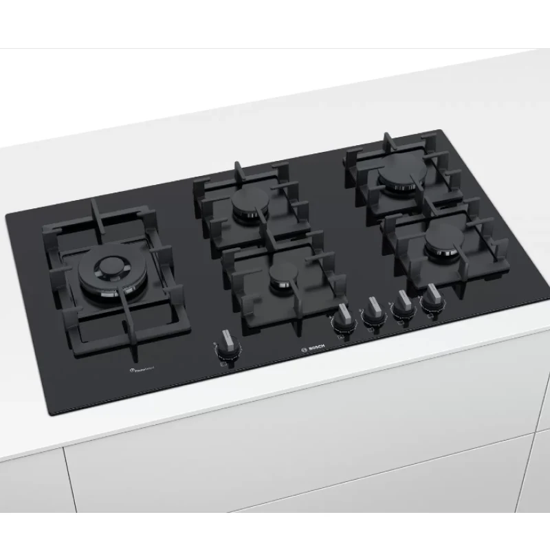 Bosch Series 6 PPS9A6B90 - Black Tempered Glass 5 Zone Gas Hob - Image 2