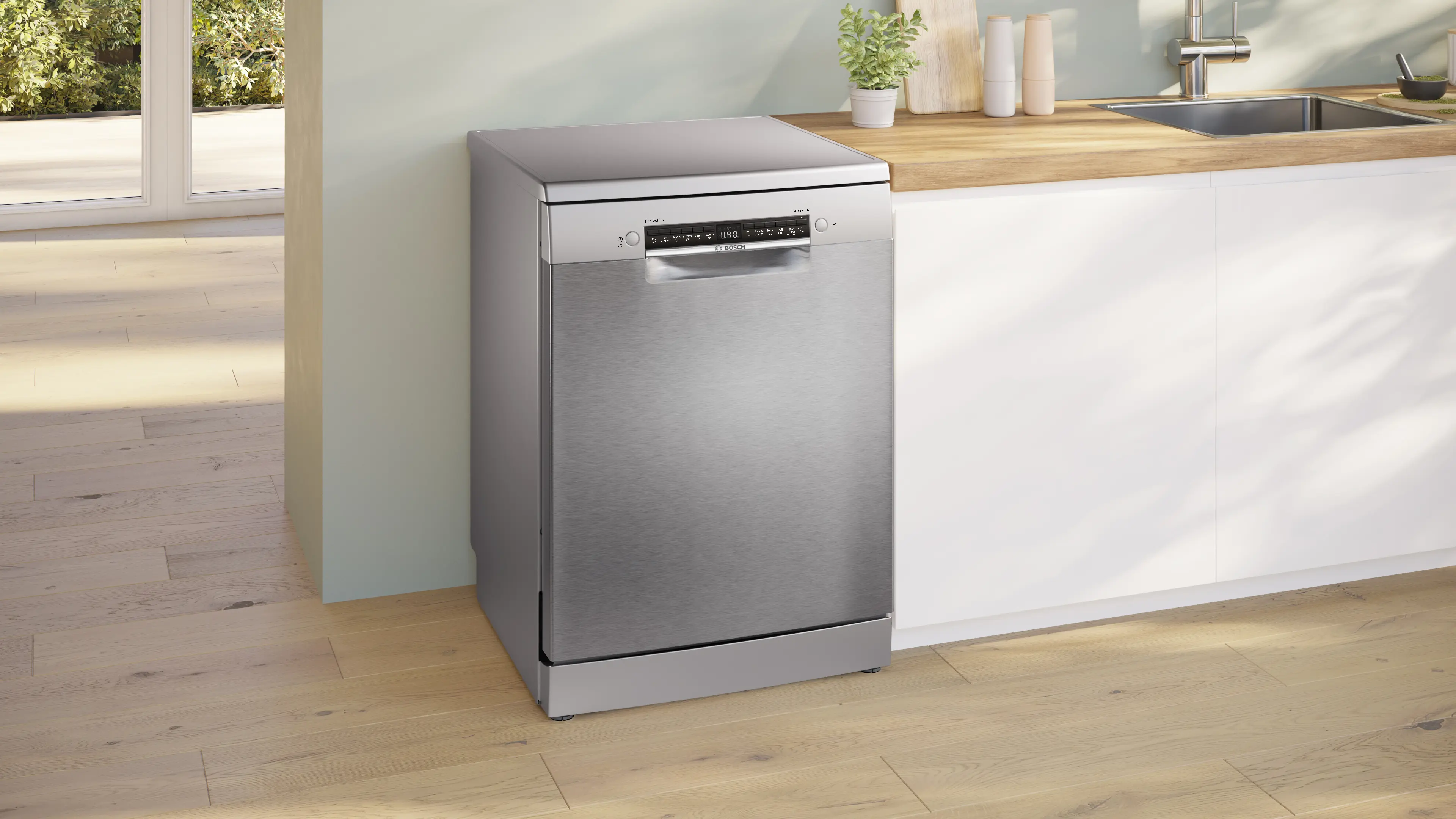 Bosch Series 6 SMS6ZCI10G - Silver Freestanding Dishwasher - B energy - Image 2