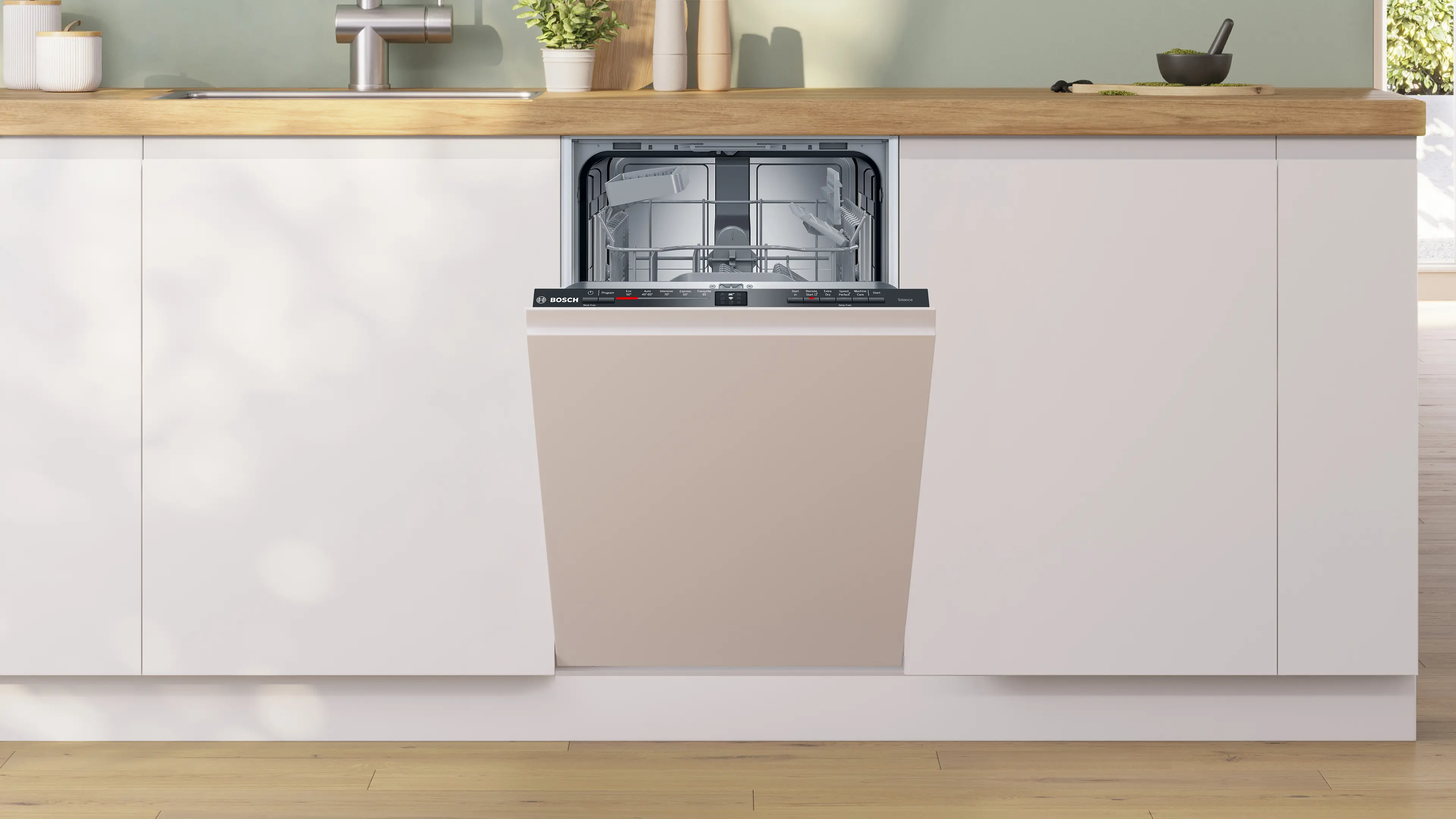 Bosch Series 2 SPV2HKX42G - Slimline White Integrated Dishwasher - E energy - Image 2