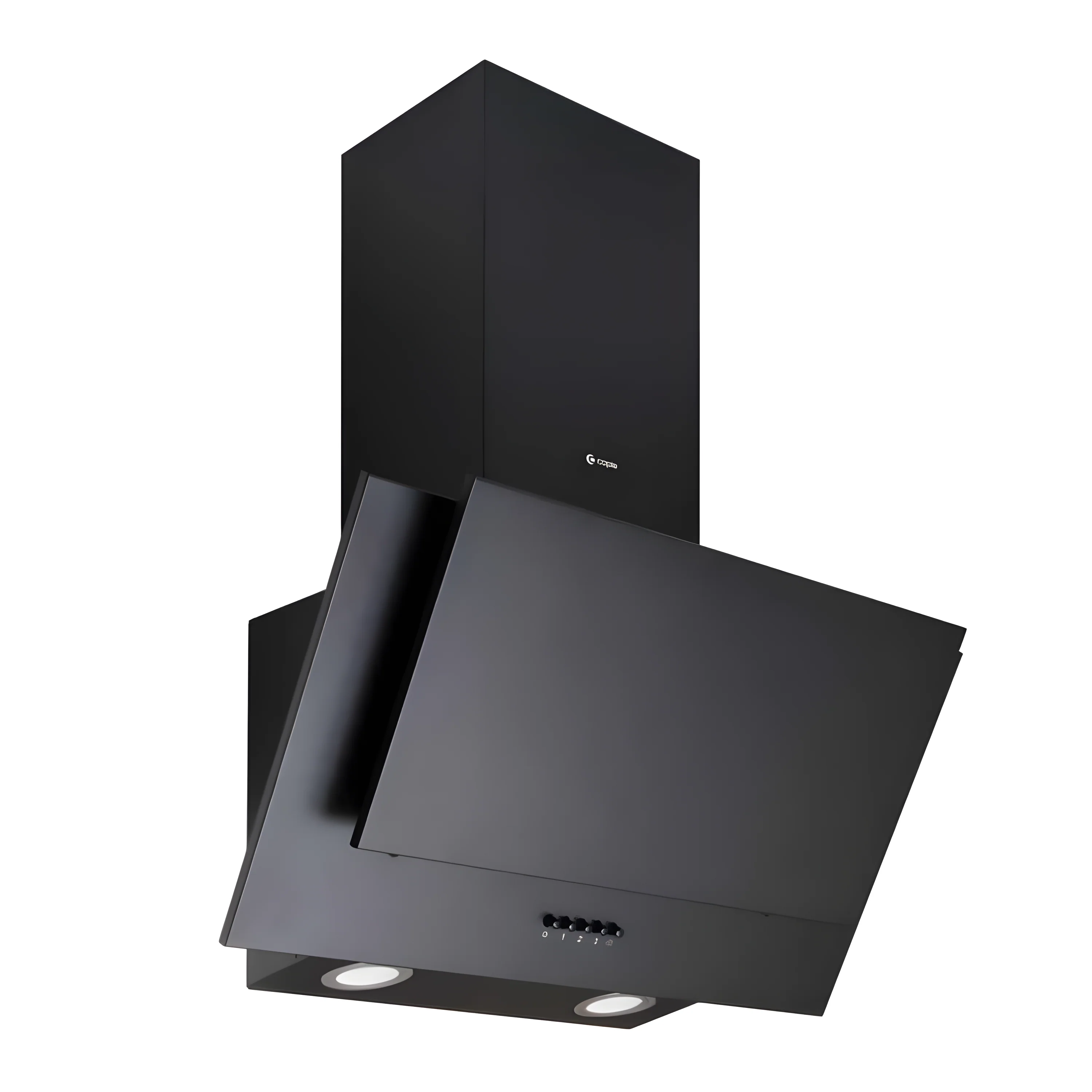Caple AH600BK - Black 60cm Angled Wall Extractor - 280m³/h - C Energy Rating