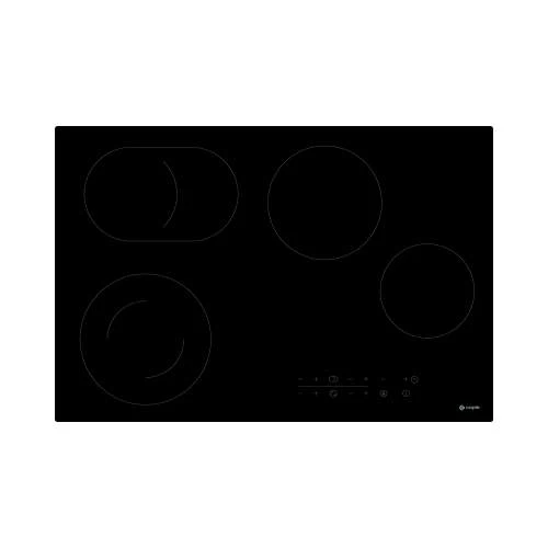 Caple C8241C - Black 4 Zone Ceramic Hob - 6.3kW Rated Power - 2 Extended Zones