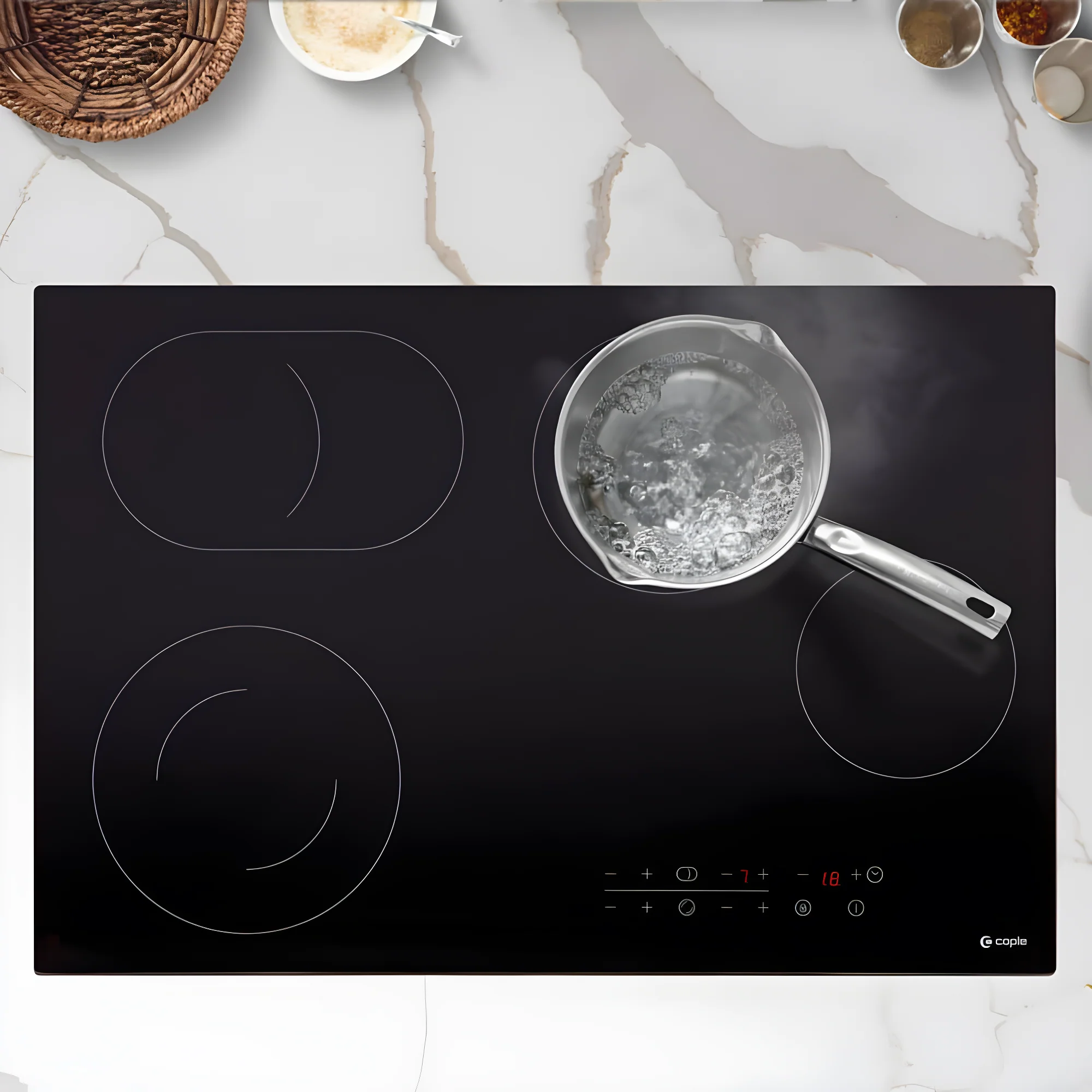 Caple C8242C - Black 77cm Ceramic Hob - Touch Control - 4 Zones - Image 3