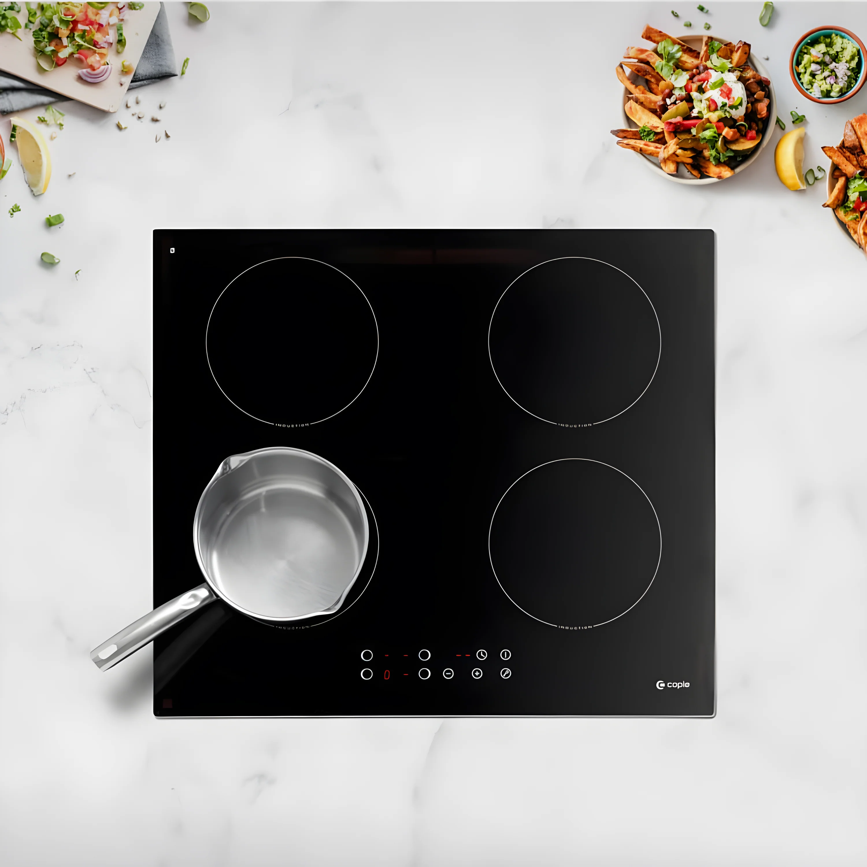 Caple C841i - Black 59cm Induction Hob - 4 Zones 13A - Image 2