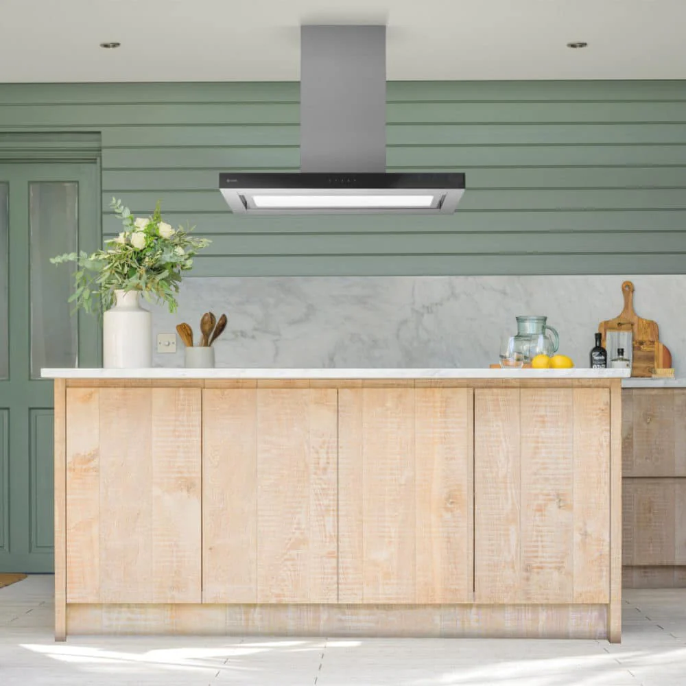 Caple ZI922 - Stainless Steel & Black 90cm Island Extractor Hood - 581m³/h - B energy - Image 2