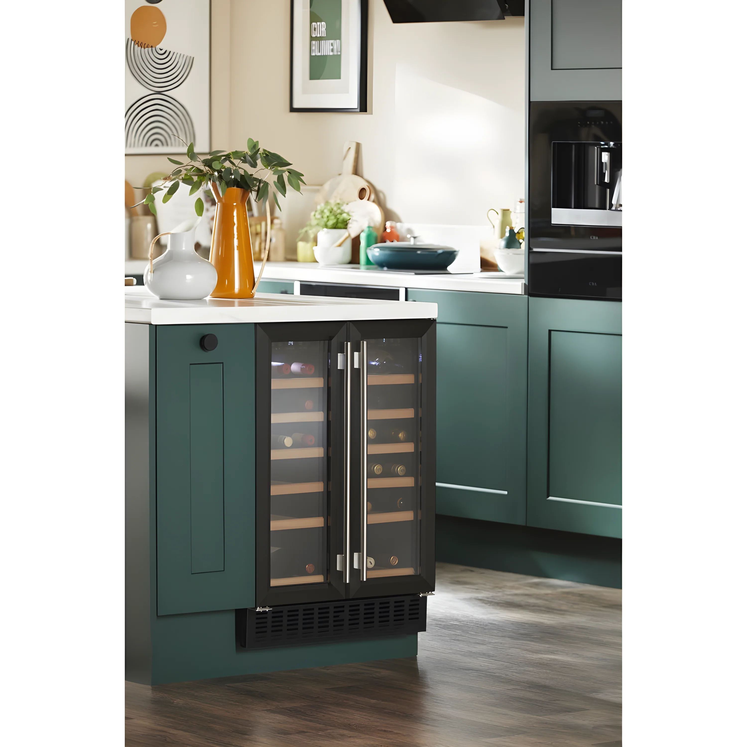 CDA CFWC624BL - Black 38 Bottle Double Door Wine Cooler - Freestanding/Under Counter - G Energy Rating - Image 2