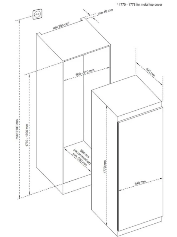 CDA CRI621 - White Integrated Fridge - F energy - Image 2