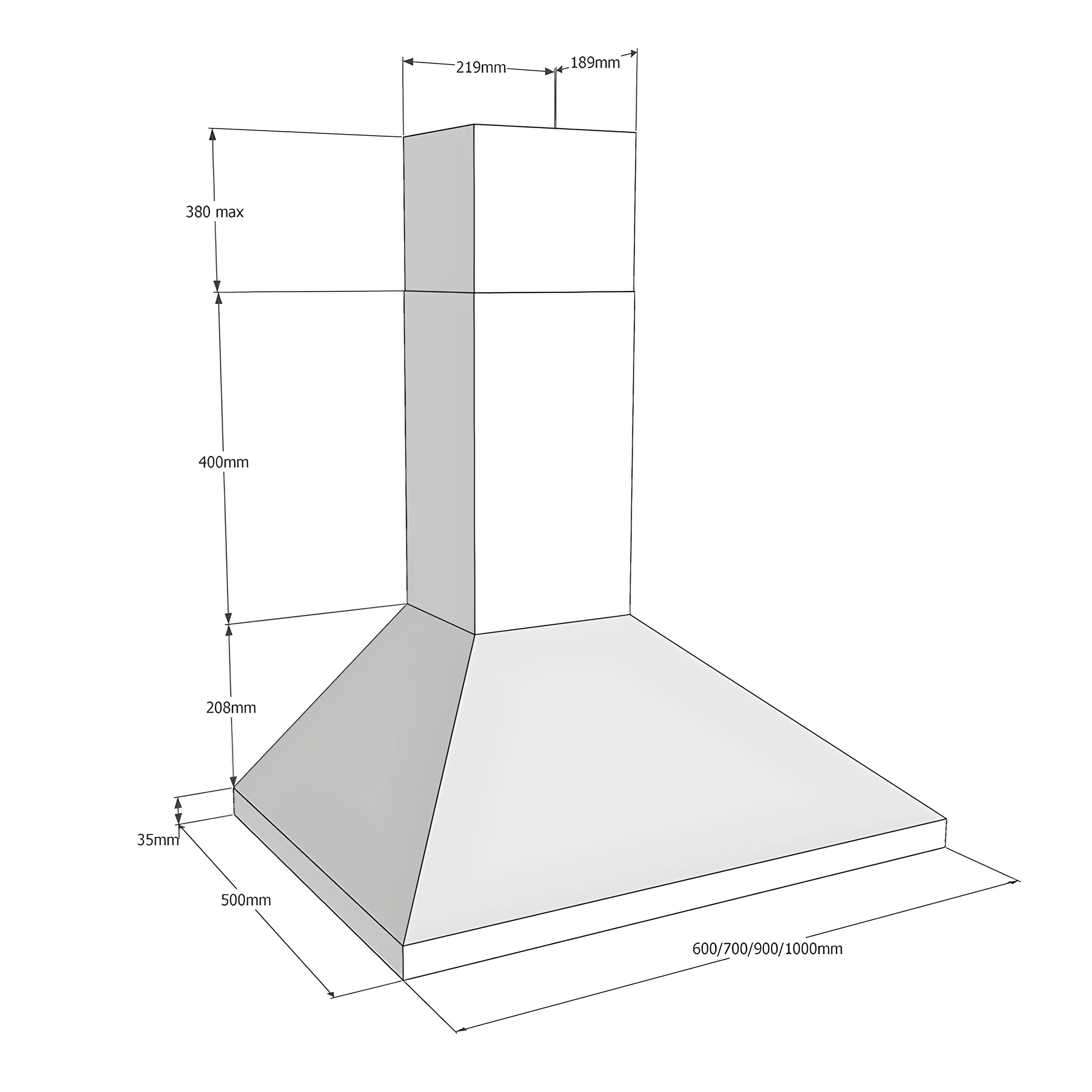 CDA ECH63BL - Black Chimney Extractor - 3 Speeds - C Energy Rating - Image 2