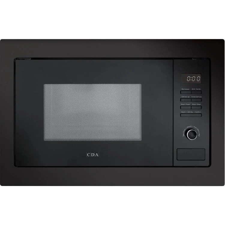 CDA VM231BL - Black/Stainless Steel Built-in Microwave - 25L - 900W