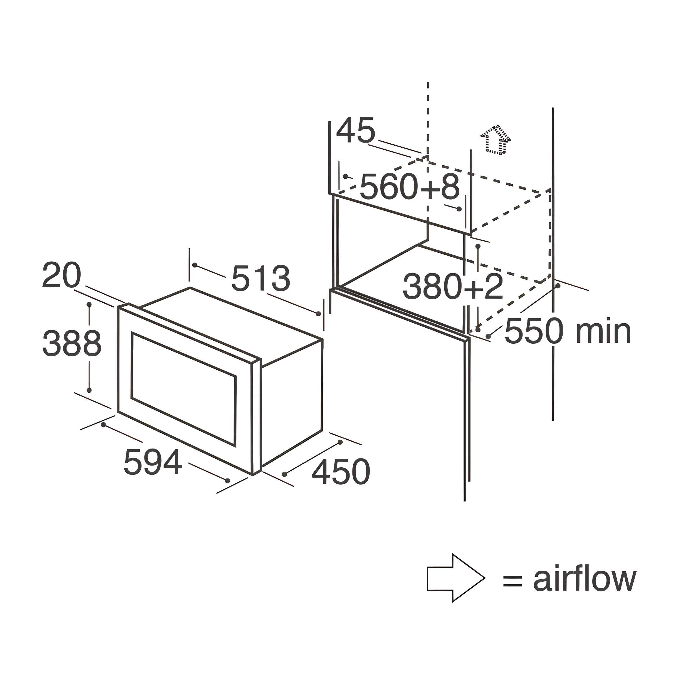 CDA VM452SS - Stainless steel Built in Microwave - Image 2