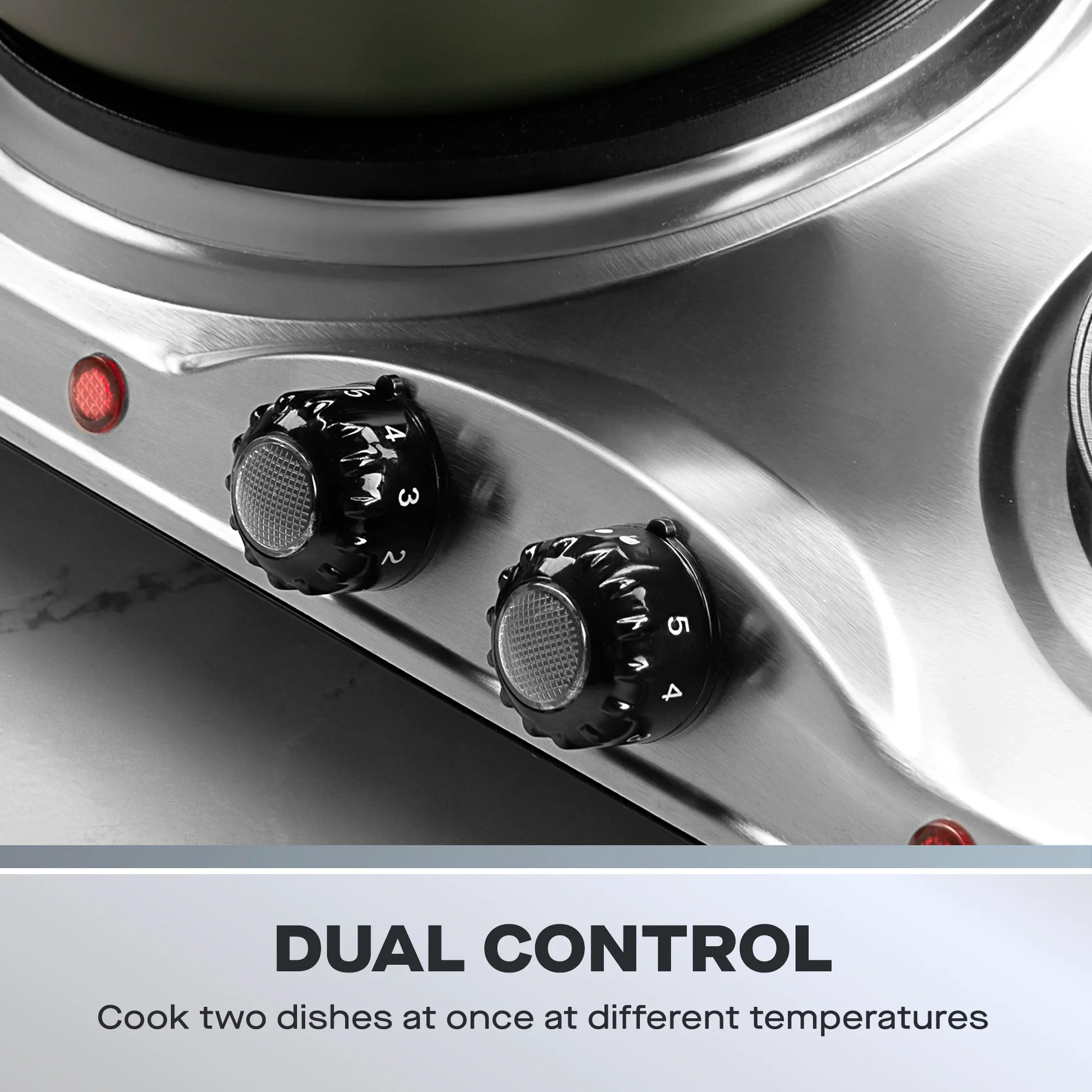 Daewoo SDA1732GE - Black Hobs - 2x Hot Plates - Stainless Steel - Image 3