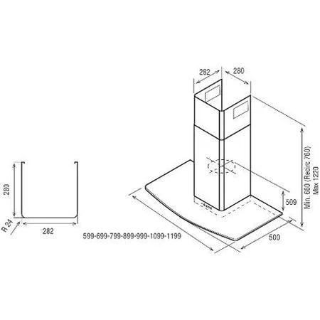 Elica GLACIER90SS - Stainless Steel 90cm Chimney Extractor Hood - 750 m³/h Extraction Rate - Image 3