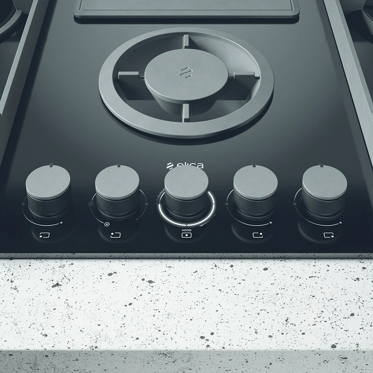 Elica NT-FLAME-BLK-RC - Black 4 Zone Venting Hob - A energy - Image 3