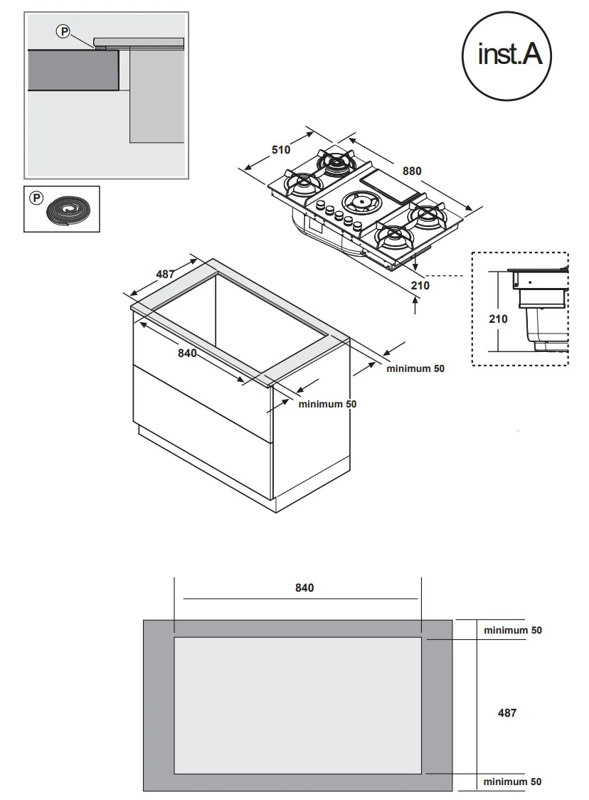 Elica NT-FLAME-BLK-RC - Black 4 Zone Venting Hob - A energy - Image 7