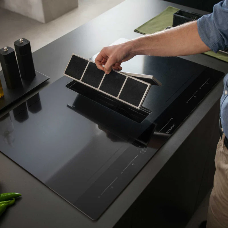 Faber GALILEO-STRIPES-A830-DO - Black Venting Hob - 83cm 4 Zones - D Rated - Image 4