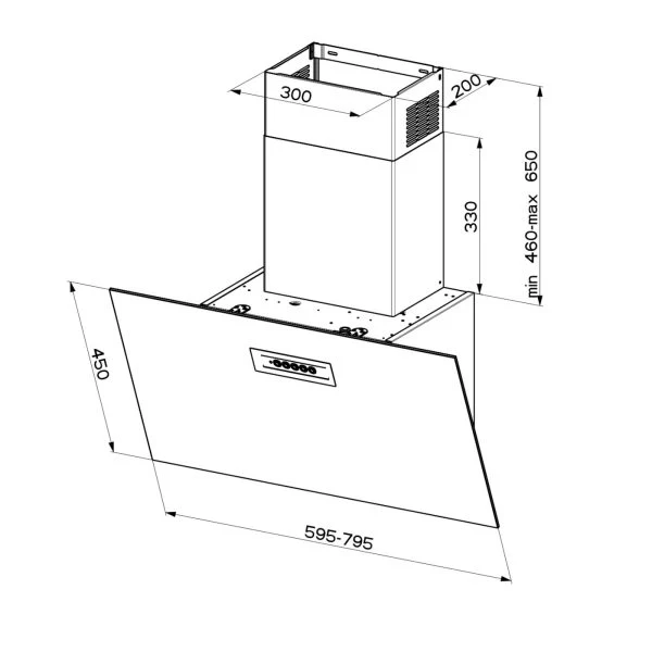 Faber NG GRES LG/X A60 - Light Grey/Stainless Steel 60cm Cooker Hood - 710m³/h - B Energy - Image 2