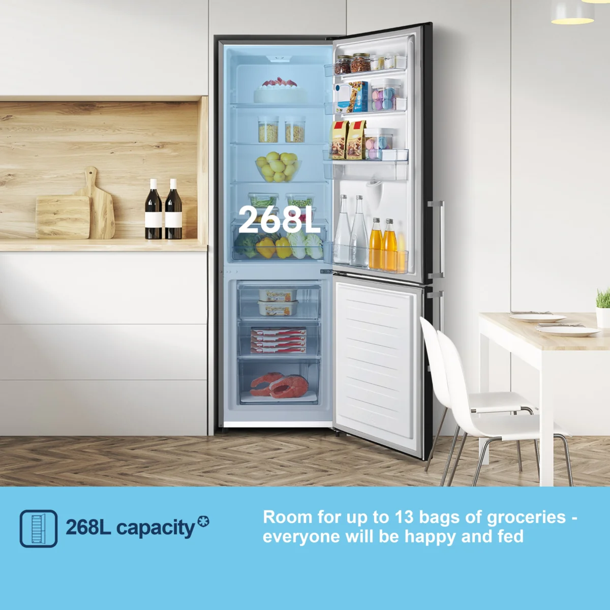 Fridgemaster MC55265DEB - Black Fridge Freezer - E energy - Image 4