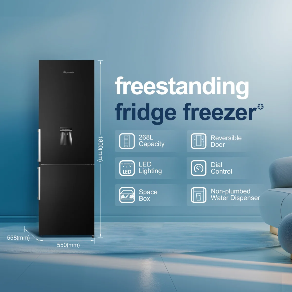 Fridgemaster MC55265DEB - Black Fridge Freezer - E energy - Image 6