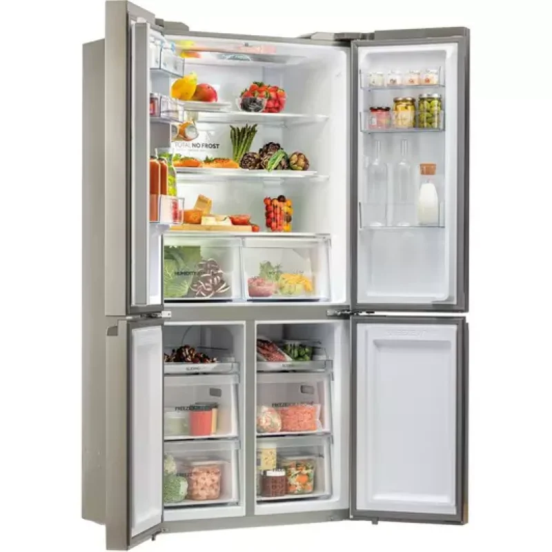 Haier HCR59F19ENMM - Silver Freestanding American Frost Free Fridge Freezer - E energy - Image 2