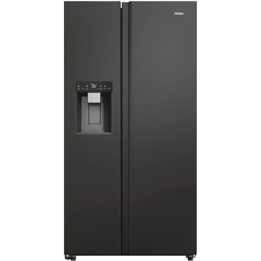 Haier HSW79F18DIPT - Slate Black Plumbed In American Fridge Freezer - 601L - D Energy Rating